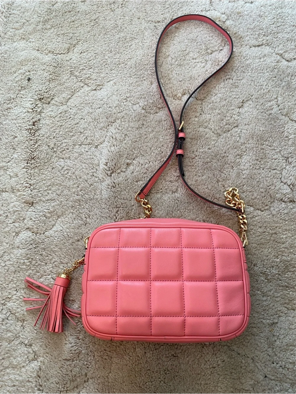 Michael Kors Pink Quilted Crossbody with Tassel